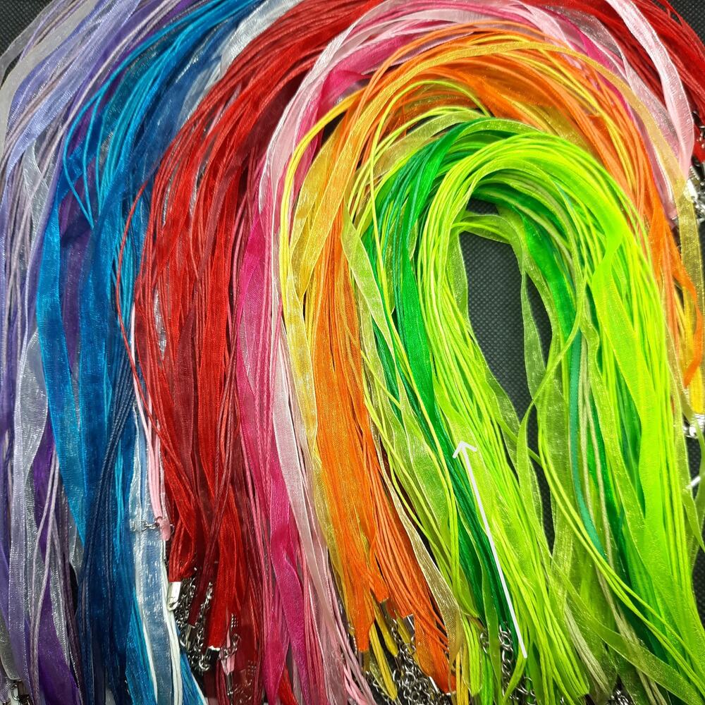 Organza Ribbon Cord Necklaces Mixed Lot 10 Pack Multi-strand DIY Colorful Hemp